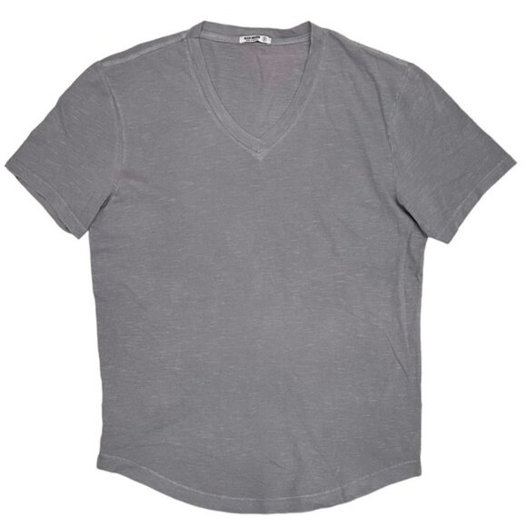 Buck Mason Men's Slub Curved Hem V-Neck Made in USA Tee T-Shirt in Harbor Venice - Picture 1 of 1